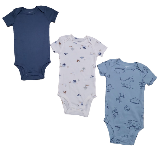 Carter's kit body bebê menino 3 peças