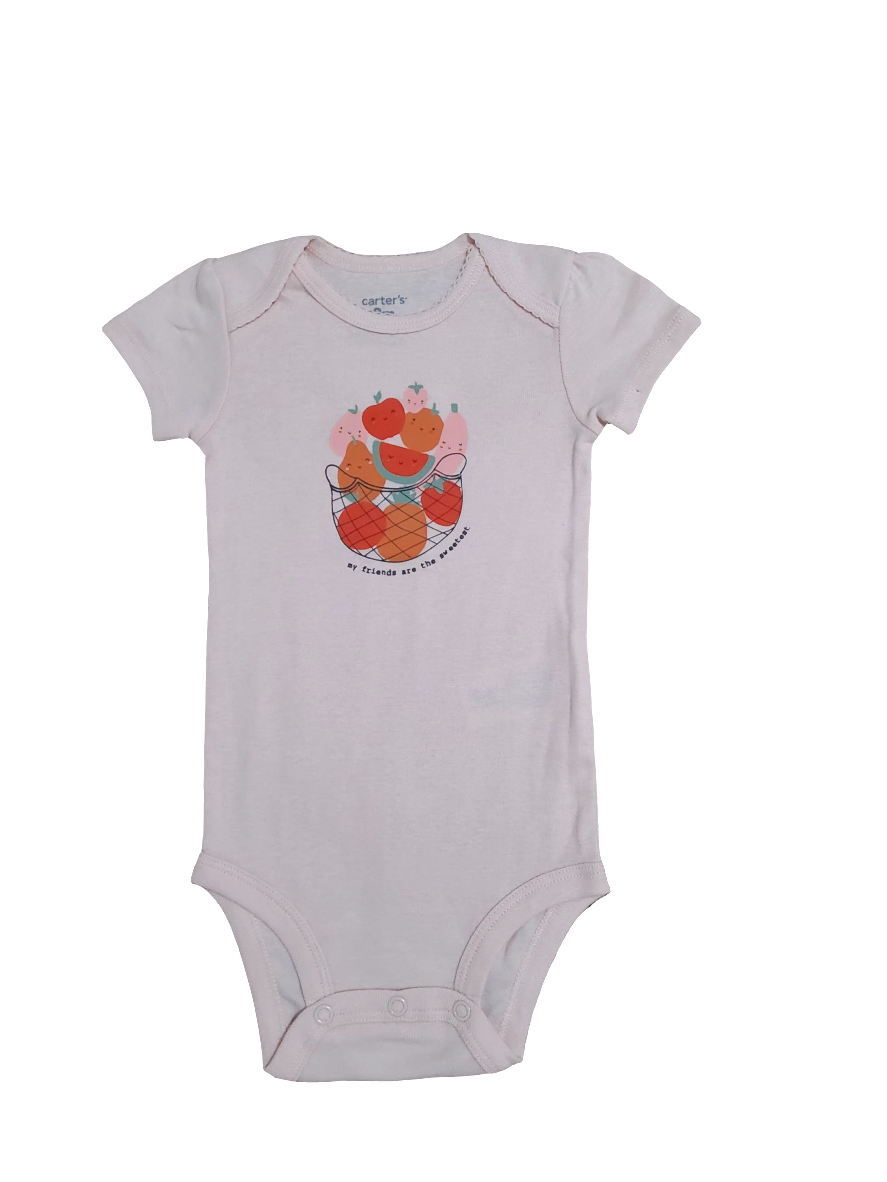 Carter's kit body manga curta menina 5 peças 100% algodão