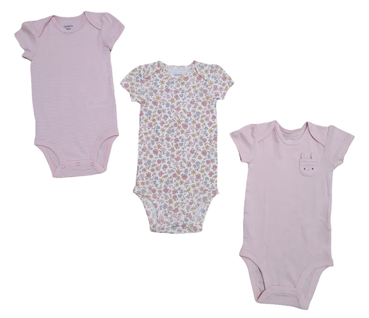 Carter's kit body bebê 3 peças menina
