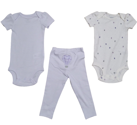 Carter's conjunto 2 body e 1 calça bebê menina