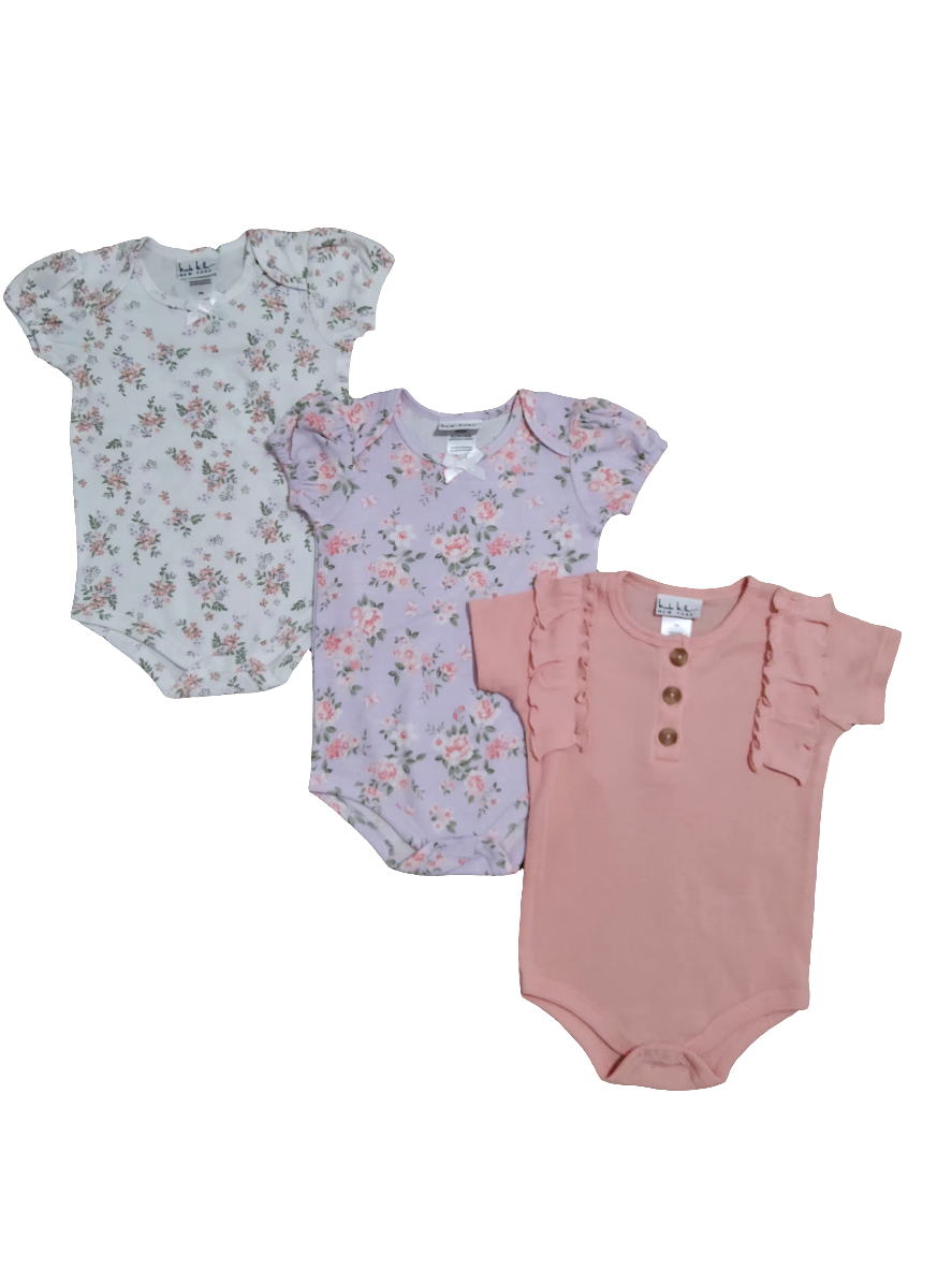 Nicole Miller New York kit body bebê menina 3 peças