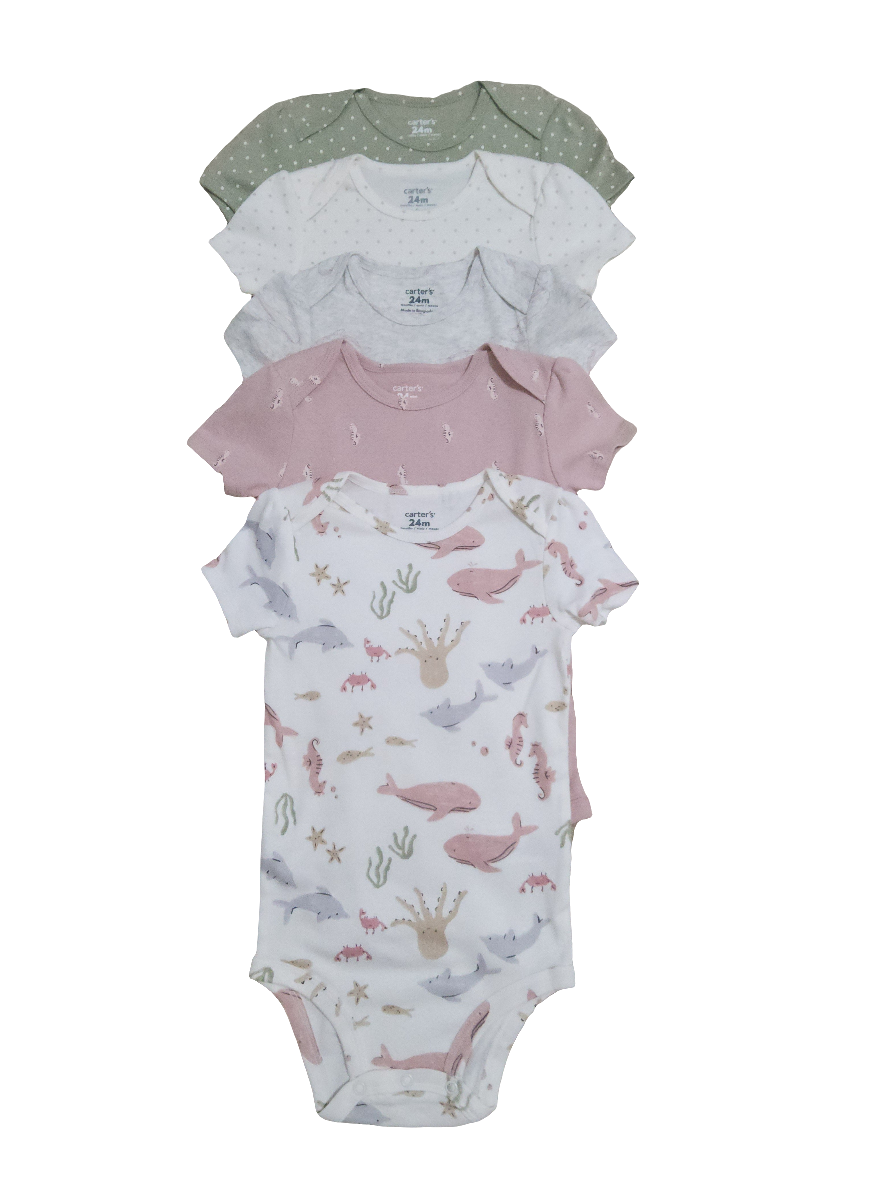 Carter's kit body menina 5 peças