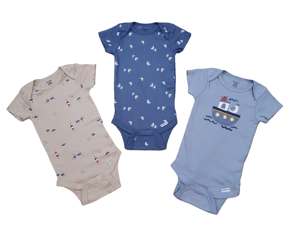 Gerber kit body menino 3 peças