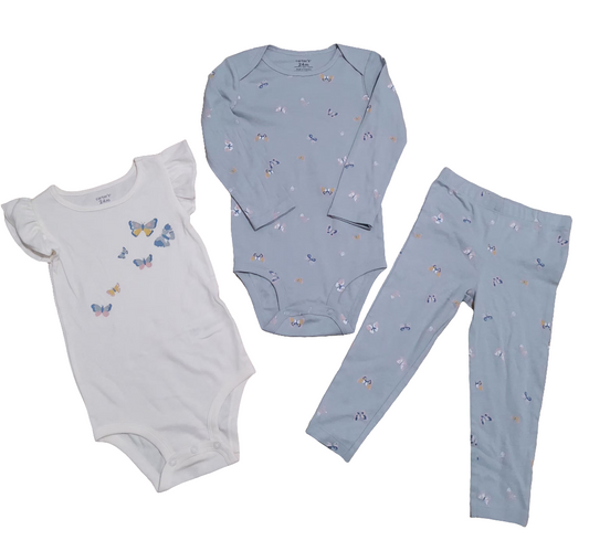 Carter's kit 2 body e 1 calça bebê