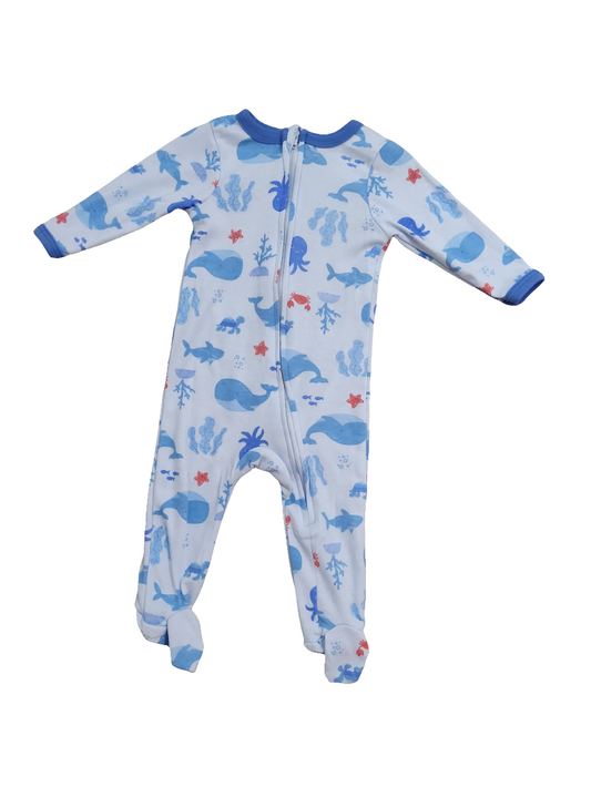 Baby views Macacão bebê menino com pezinho azul
