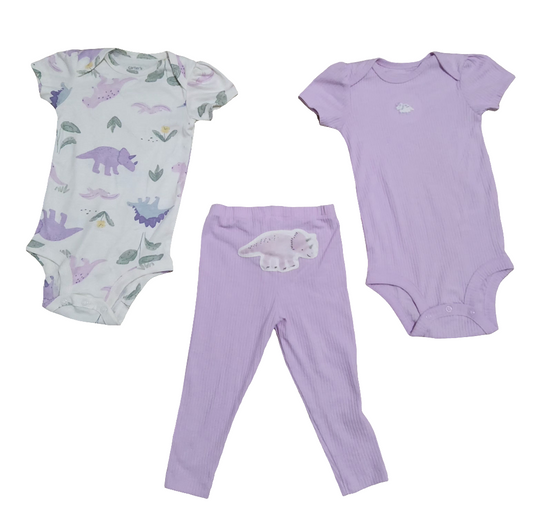 Carter's conjunto 2 body 1 calça bebê menina